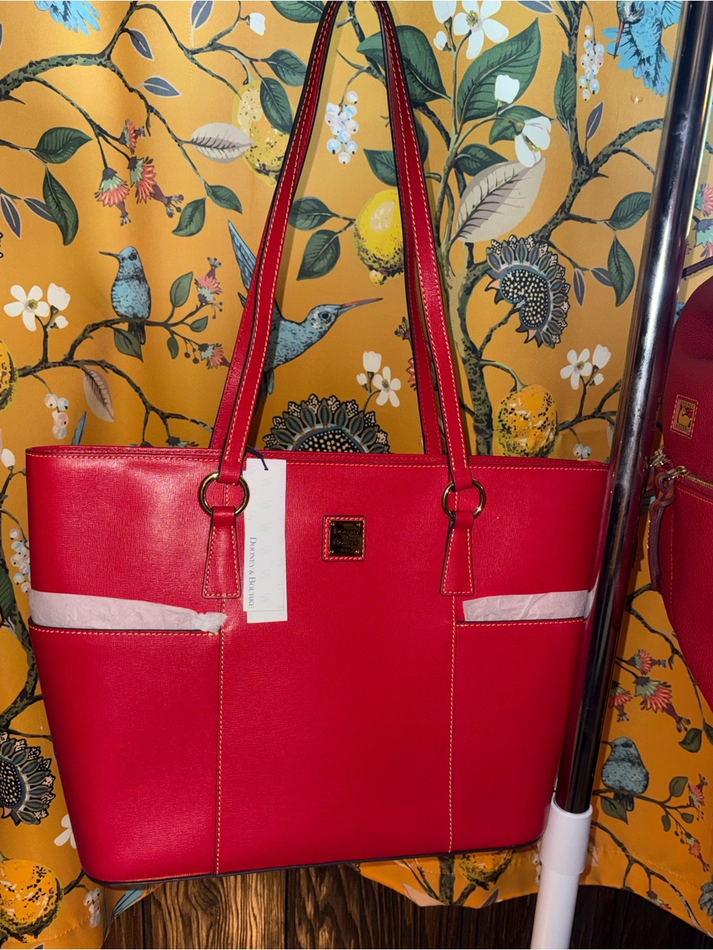 Dooney & Bourke Red Saffiano Leather Helena Tote